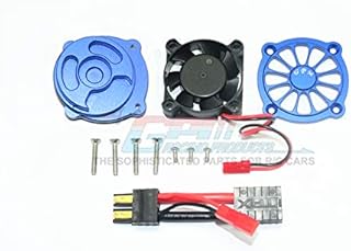 GPM for Traxxas Unlimited Desert Racer 4X4 (#85076-4) Upgrade Parts Aluminum Motor Heatsink with Cooling Fan - 1 Set Blue