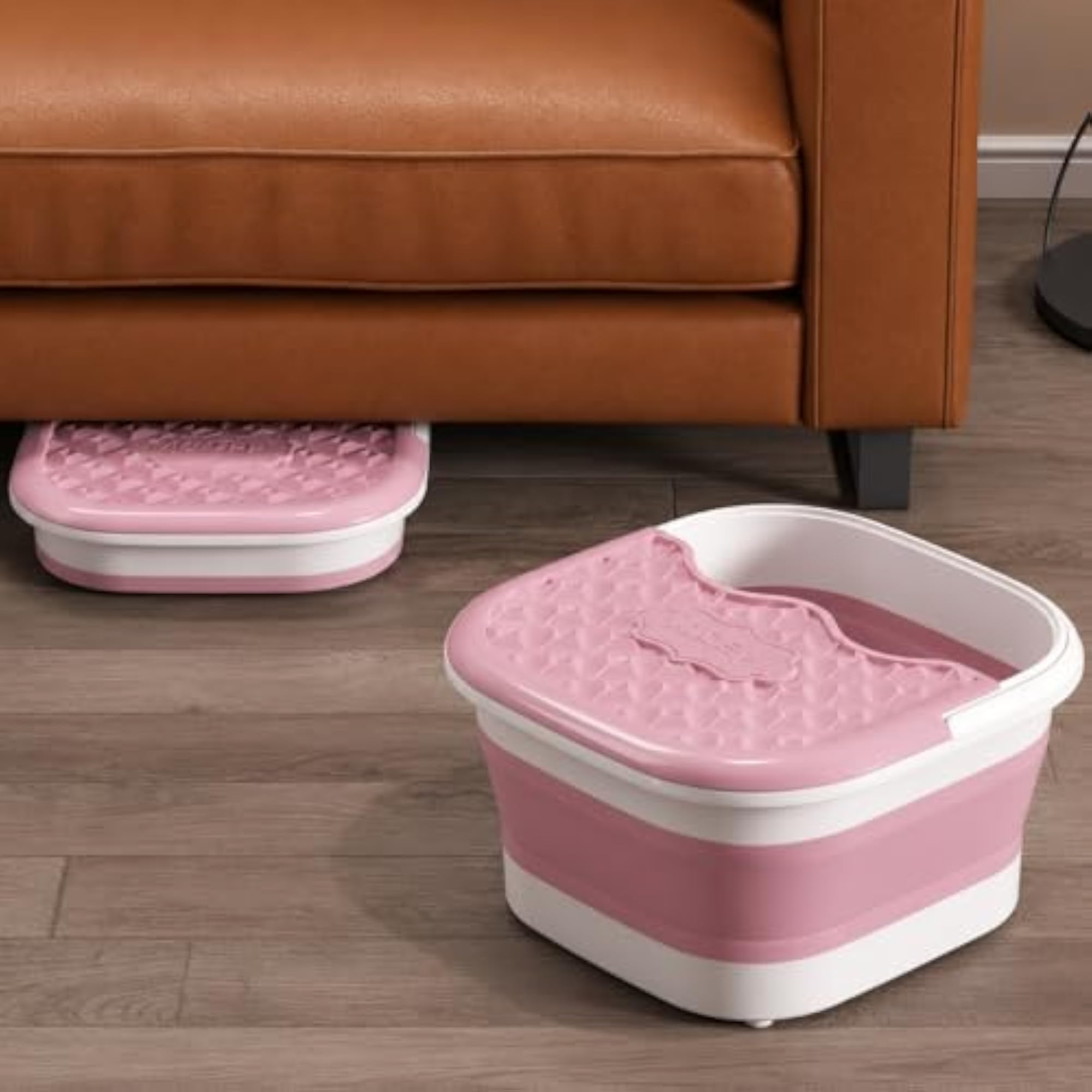 Foldable Spa Bath Massager Tub with Massage Rollers, Portable Foot Soak Basin