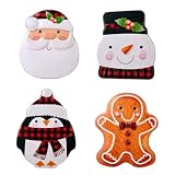 FYOBOT Caja de dulces de Navidad, caja de hojalata vacía, caja de dulces de dibujos animados de Papá Noel, contenedor de almacenamiento