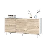 Consta de aglomerado de alta densidad con una melamina de calidad e impermeable de larga durabilidad. Producto Certificado por la PEFC (Asociación Española para la Sostenibilidad Forestal), el mueble es de color Roble Candian y Blanco Brillo, muy combinable con todo tipo de mueble.