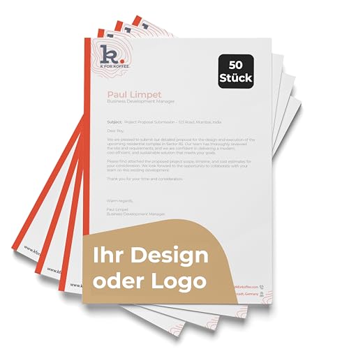 Cimpress A4 Markenpapier mit Logo, Individuell gestaltbares...
