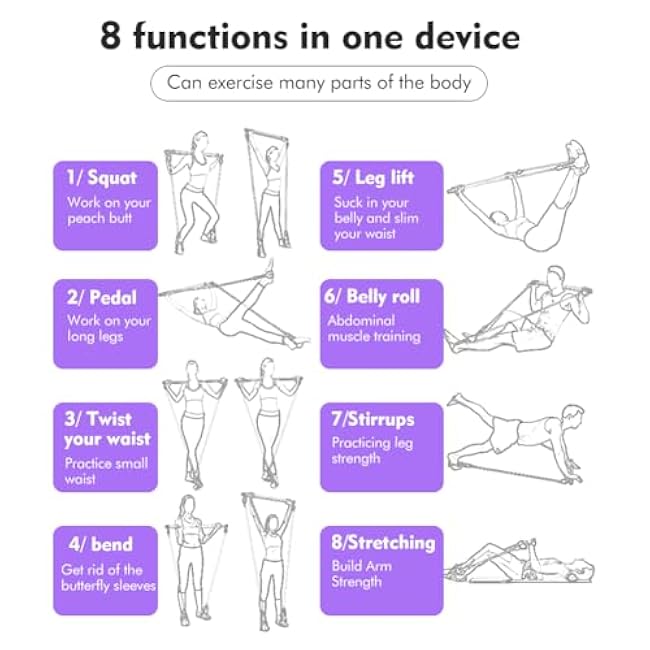 Pilates Bar Kit with Resistance Bands,Multifunctional Pilatess Bar,Stretched Fusions Toning Bar,Pilates Sculpt Bar,Home Gym Equipment for Women & Men Home Gym Pilates Yoga