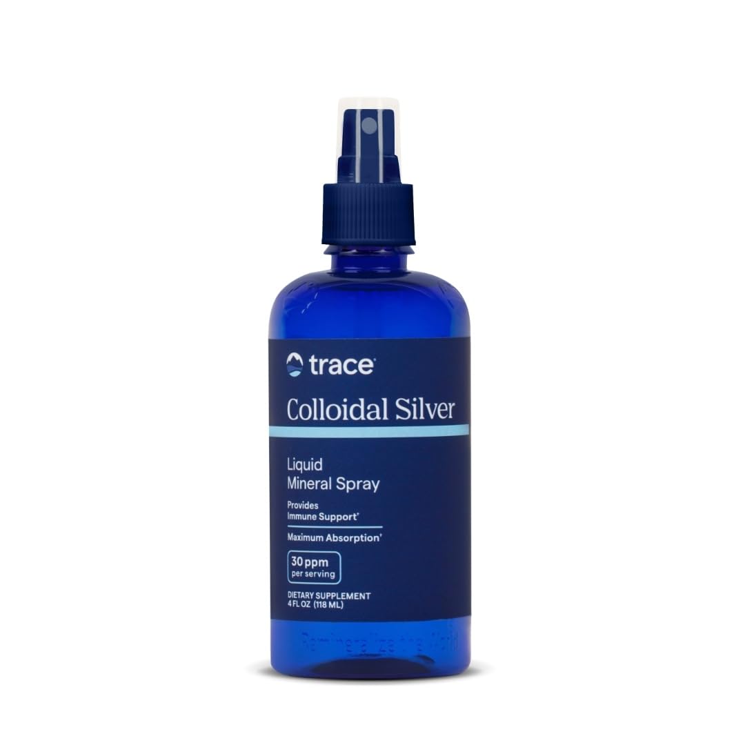 Trace Minerals Colloidal Silver Spray - Pure Colloidal Silver Supplement for Immune Support - Natural Minerals - High-Potency Formula - Gluten-Free - Vegan - 4 fl oz (118 Servings)