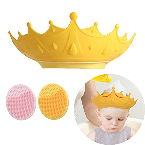 BSITSSS Duschhaube Kinder mit 2 Shampoo-Bürste, Verstellbarer Haare Waschen Kinderschutz Schutz Haarewaschen Kinder Haare Waschen Schutz Baby Duschhaube Baby Shower, Entspanntes Haare Waschen Cover