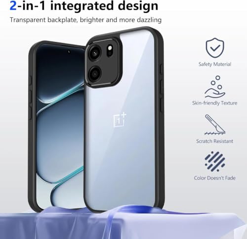 Image of VONZEE Clear Back Case Cover for OnePlus Nord Ce6 5G | Shockproof Design | Hard Back Cover Case for OnePlus Nord Ce6 5G (PC & TPU, Black)