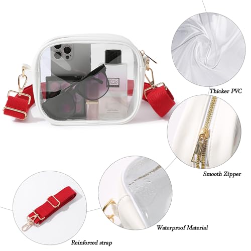 Image of TOBVZOO Clear Bag Stadium Approved, Crossbody Transparent Bag for Concerts Sports Events, Purses for Men & Women