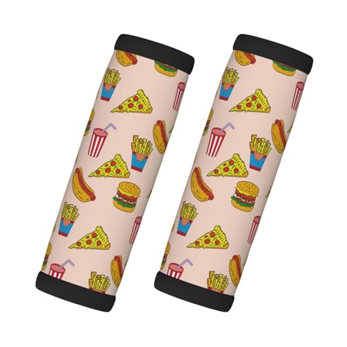 Manutenzione semplice: il nostro involucro per maniglia per Hamburger Pizza Coke è facile da curare: basta lavare a mano o in lavatrice senza la necessità di stirare, assicurando che le etichette dei bagagli per le valigie rimangano pulite e pronte per il tuo prossimo viaggio