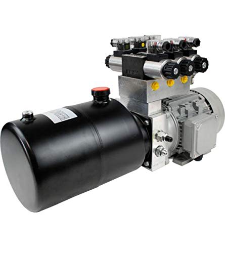 Hydraulikaggregat, 2,2kW, 400 Volt, 10 Liter Rundtank (Stahl), 5,8 cm3/U Zahnradpumpe, für 3 doppelt wirkende Verbraucher