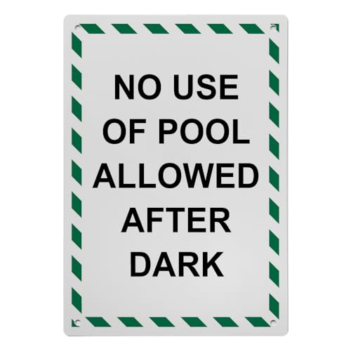 No Use Of Pool Allowed After Dark Sign, 8.5 x 11 in