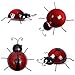 Niuhong 4 Pcs Marienkäfer Garten Deko Ladybug Wandskulptur Dekoration Metall Käfer Wanddeko Gartenzaun Innen Rost Deko Balkon Deko Insekten Home Dekorationen 3D Wanddekor Insekt Zäune Decor Rot