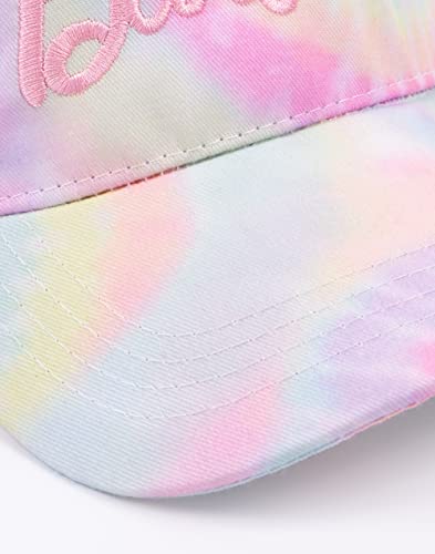Barbie Cap for Girls | Kids & Teens Multicoloured Tie Dye Adjustable Snapback Hat | Embroidered Curved Brim Cap Headwear 6