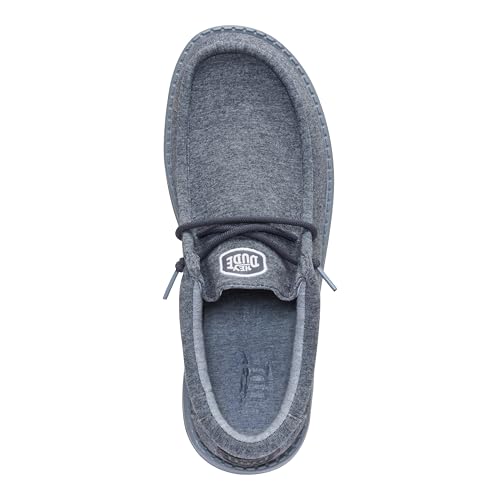 Image of HEYDUDE Men's Wally Stretch Jersey Slip On Shoes | Lightweight Comfortable Travel Loafers with Elastic Laces