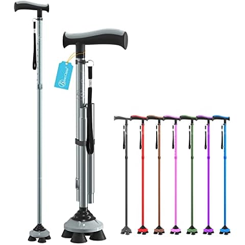 BeneCane Gehstock für Männer & Frauen Klappbar Einstellbar leicht stabil zusammenklappbare Heavy Duty Cover