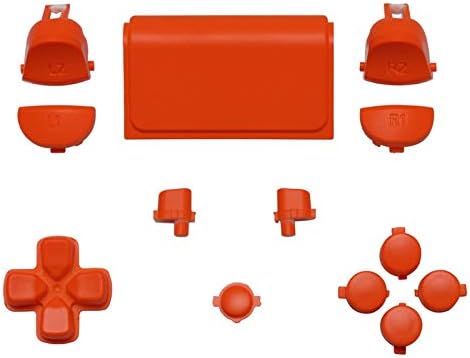 eXtremeRate Szkarłatny Czerwony Symbole Klasyczne Niestandardowa Wymiana Pełnego Zestawu Przycisków dla ps4 Slim Pro CUH-ZCT2 Controller - Kompatybilny z ps4 Zestawem LED DTFS - Controller Nie Jest Wliczony W Cenę