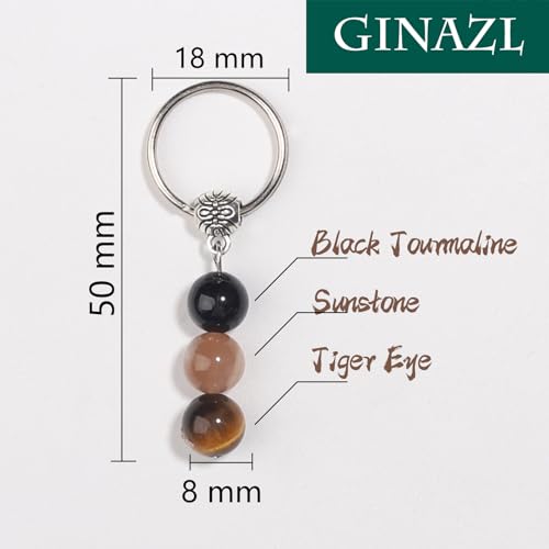 Image of GINAZL Natural Crystals Keychain Gift for New Beginnings, New Beginnings Gifts for Coworker Anxiety Relief Keychain for Women
