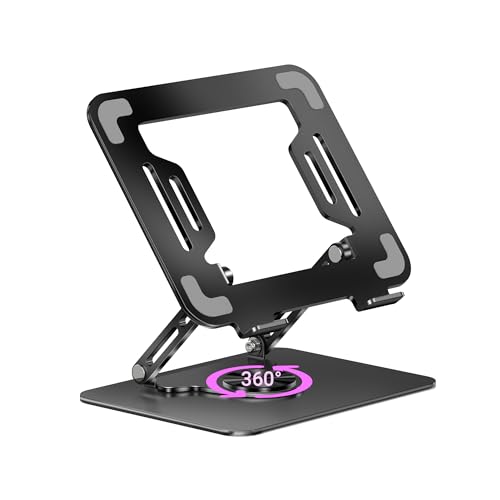 Image of ZEBRONICS NS3000 PRO 360° Rotatable Laptop Stand, Supports up to 17” (43cm) Laptops, Tablets, Supports Max 5kg, Carbon Steel with Anti Rust Body, Anti-Slip/Scratch Silicone Pads