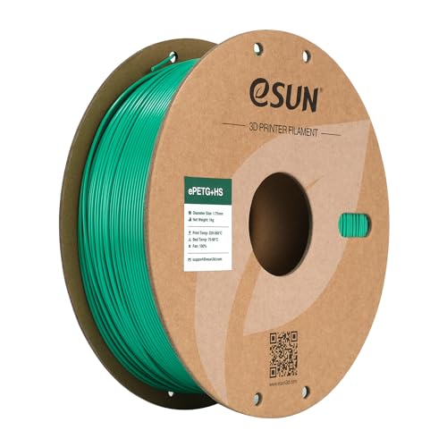 eSUN PETG Filament 1.75mm, PETG+HS Hochgeschwindigkeits 3D Drucker Filament, Maßgenauigkeit +/- 0.03mm, 1KG Spule (2.2 LBS) Schnelligkeit PETG für 3D High Speed Drucker,Einfarbig Grün