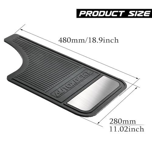 Image of AUTOXBERT Universal Rubber Mud Flaps for Pickups, SUVs, Trucks and Vans | 2PCS Heavy Duty All-Weather Splash Guards with Stainless Steel Night Reflectors, 19 inch x 11 inch, Drilling Required