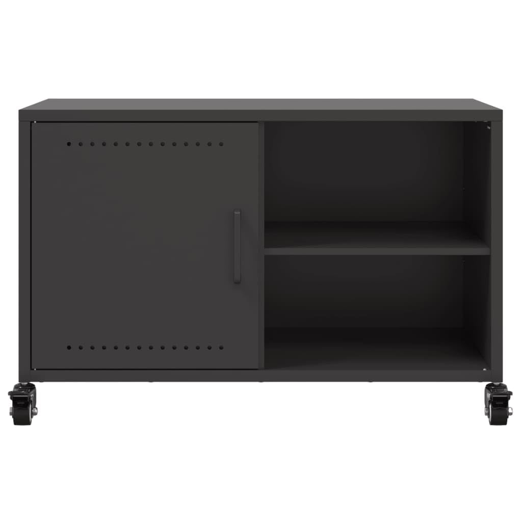 vidaXL Mobile TV Nero 68x39x43,5cm in Acciaio Laminato a Freddo, Mobile Porta TV, mobiletto HiFi, Mobile per dispositivi multimediali, Supporto TV