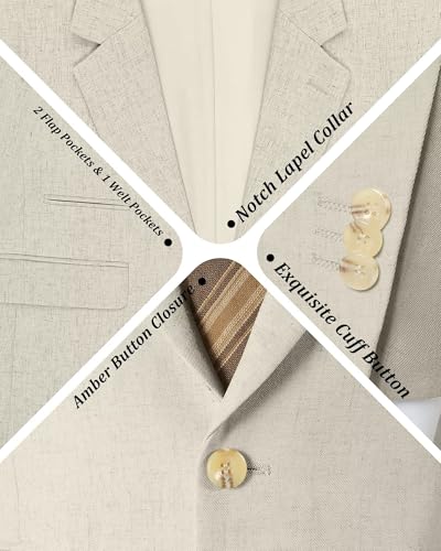 Image of Bofan Linen Boys Blazer Formal Suit Jackets for Boy Outwear Jacket & Coats for Kids Boys' Fashion Summer Wedding Outfit