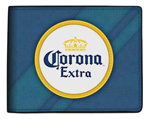 PanTeez Corona Wallet Extra Embossed Logo Bi-Fold Billfold Navy Blue Adult Men