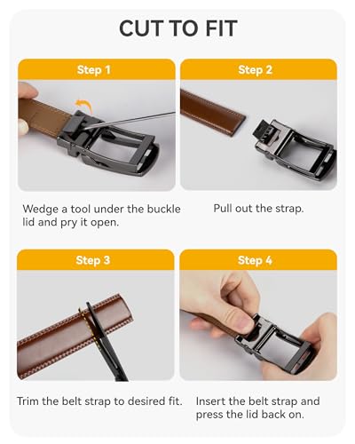 CHAOREN Mens Belt Leather - 1.25" Dress Belt for Men - Perfect for Dress Shoes with Removable Buckle4