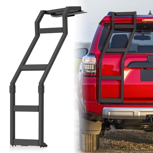 YZONA 4 Runner Rear Ladder Compatible for 2010-2024 Toyota 4runner Tailgate Ladders Car Rear Gate Ladder Mount Bracket Accessories