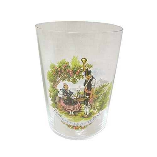 Dkristal Set 6 Vasos Cristal Sidra Sella con Calca Decorado Recuerdo DE Asturias ESCANCIANDO 500ML