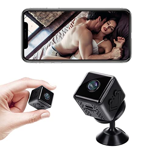 Mini Spy Hidden Camera, Wireless Hidden Camera with Audio Live Feed WiFi, 1080P HD Hidden Camera with Phone App, Motion Hidden Camera Night Vision Surveillance Camera for Home Indoor Outdoor