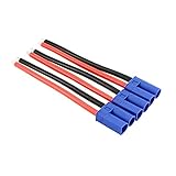 3pcs EC5 Style Male (ESC/Charger Side) Connector/Adapter with 10cm 12awg Wire(BDHI-26)