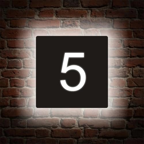 Numéro de maison LED lumineux personnalisé avec plaque d'adresse moderne