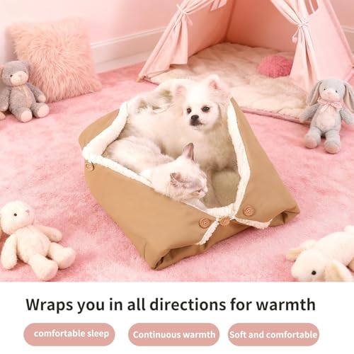 Lit pour chat 2 en 1 nid doux lavable pour petit chien et lapin