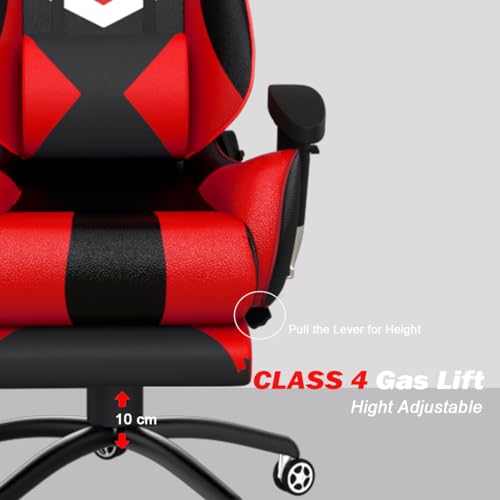 Image of ASE GAMING Gold Series Ergonomic Gaming Chair with Footrest Premium PU Leather, Adjustable Neck & Lumbar Pillow, 180 Degree Recline with Black Metal Base with 3 Years Warranty(Multi)