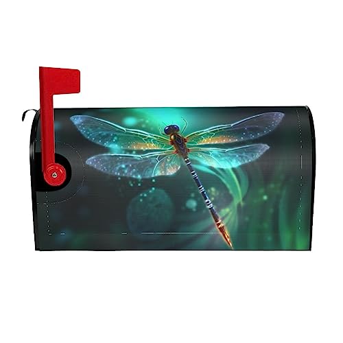 Image of Dujiea Dragonfly Mailbox Wrap - Waterproof Magnetic Post Box Cover, Large Size 25.5 inchL x 21 inchW - Garden Yard & Home Decor