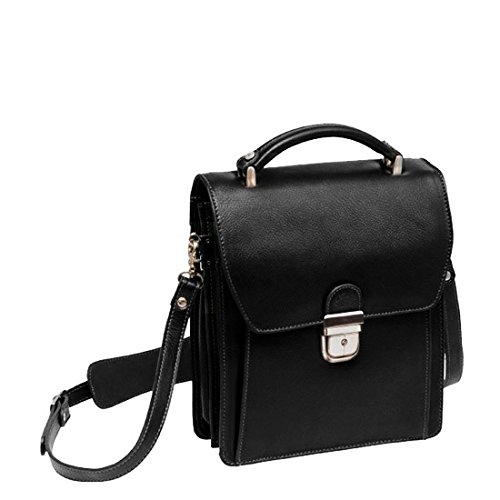 Katana - Sacoche 2 soufflets Grand format Cuir vachette grainé - Couleur Noir,Noir,Taille unique