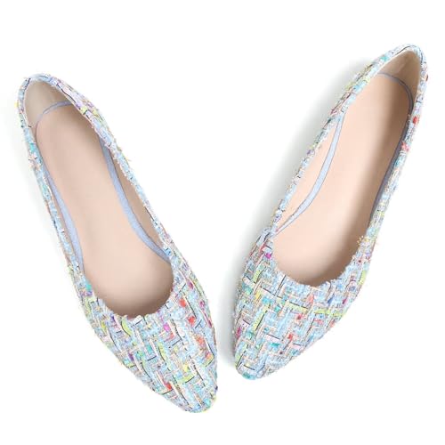 Image of Dear Time Women's Flats Pointed Toe Comfortable Dressy Multicolored Slip On Loafer Flats for Work
