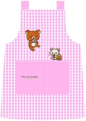 Apron Rilakkuma 40807-130-P Rilakkuma chocolate u0026 coffee ~ check H-shaped pink Children 130cm