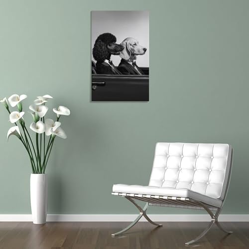 Toile Pop Art Pulp Fiction Chiens 30x45 cm - Tableau Mural Prêt à Accrocher pour Salon