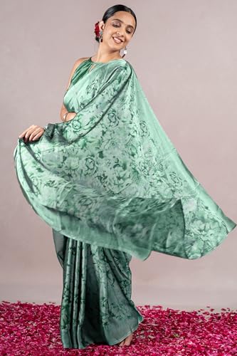 Image of MIRCHI FASHION Saree for Woman Chiffon Floral Printed | Lightweight All-Day Comfortable Women's Sari with Unstitched Blouse Piece (Available in 30 Colors)