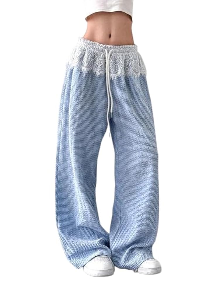 Amazon.com: Ponitrack Fold Over Pants Baggy Sweatpants Y2k