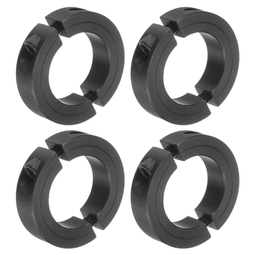 uxcell 4pcs Double Split Clamp-On Shaft Collar for 1-5/8" Shaft, Two-Piece Clamping Collar, 2-5/8" OD, 11/16" Thick, #45 Steel Axle Collar Clamp, Set Screw Style