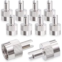 10PCS Tire Valve Stem Caps, Nickel Brass Slotted Slot Valve Stem Caps with Valve Core Remover, with O Rubber Ring, Universal for Cars, SUV, Trucks, Bikes, Motorcycles, Bicycles