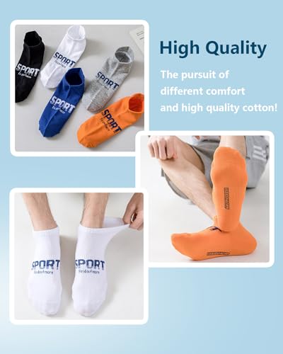 Mens Ankle Socks Athletic Running Cushion Socks Low Cut Socks 5 Pairs Sport Arch Compression Socks3