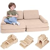 ZICOTO Modular Kids Play Couch for Fun Play Time or Comfy Lounging - The Perfect Toddler Sofa to Boost Creativity and Easily Build Magical Forts and More in Your Playroom/Nursery
