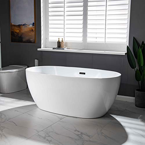Woodbridge Bta1518-Mb-Drain &O Bathtub, 59 Inch, Matte Black #TOP4