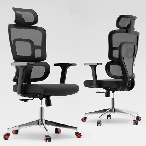 Image of Drafting Chair, Ergonomic Tall Office Chairs for Standing Desk, Home Office Desk Chair with Lumbar Support and Adjustable Flip-up Armrests & footrest (04black)