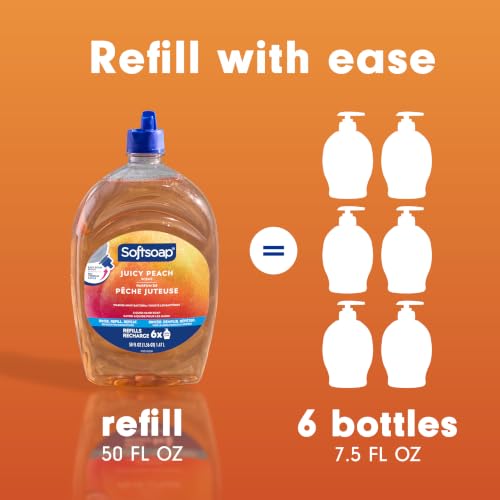 Image of Softsoap Liquid Hand Soap Refill, Juicy Peach Scent, 50 fl oz
