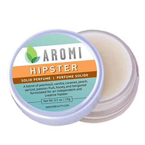 Aromi Solid Perfume | Earthy, Fruity Fragrance - Vegan & Cruelty-free, Portable, Affordable Women’s Gift Idea, 0.5 oz, (Hipster)
