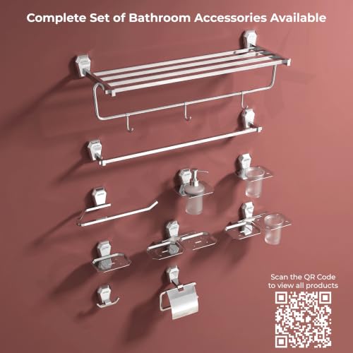 Image of Plantex Towel Holder for Bathroom /304 Grade Stainless Steel Napkin Ring /Towel Hanger /Towel Ring /Bathroom Accessories - Pack of 1 (PM-2404, Chrome)