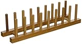 Lipper International 887 Bamboo Wood Plate Rack and Pot Lid Holder, 15-3/8' x 4-3/8' x 4'